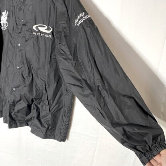 Vintage Roper Black Embroidered Snap Front Windbreaker XL - Picture 7 of 15